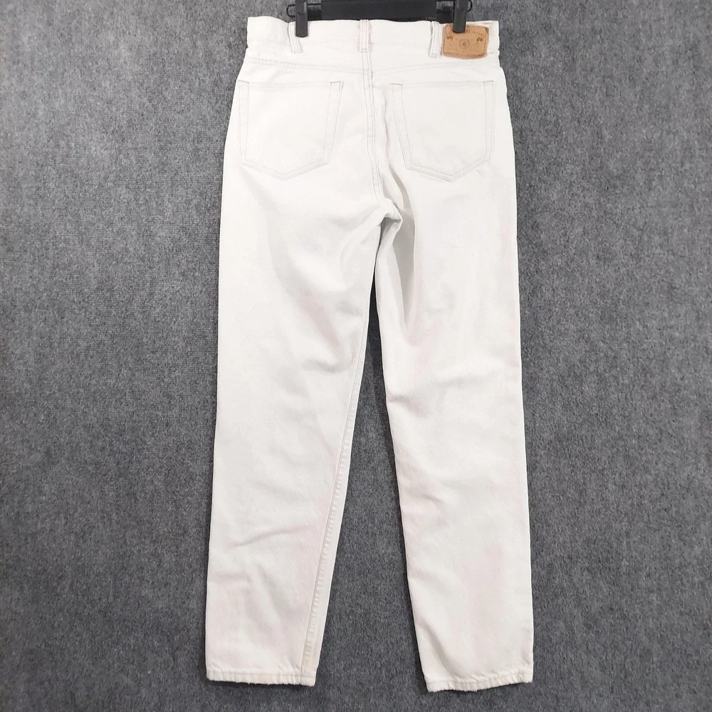 Lee Tapered Leg Jeans Womens 14 White Denim 100% Cotton 5 Pocket Made USA